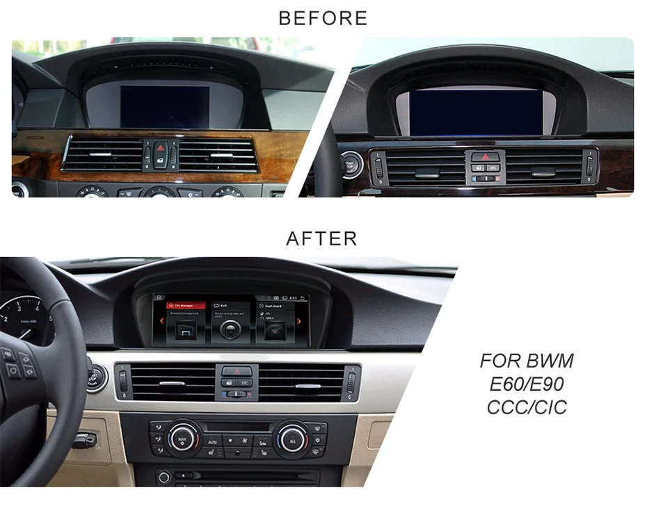 Cheap HFCYJIA Android 9.0 System Car Tape Recorder For BMW E60 E90 GPS Navi Multimedia Player WIFI Google BT Phonelink 2+32G RAM IPS 4