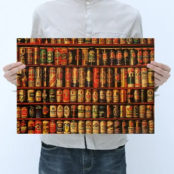 

Retro Canned Beer Collection Classic Bar Adornment Kitchen Vintage Poster Wall Sticker 51.5x36cm Decorative Paintings
