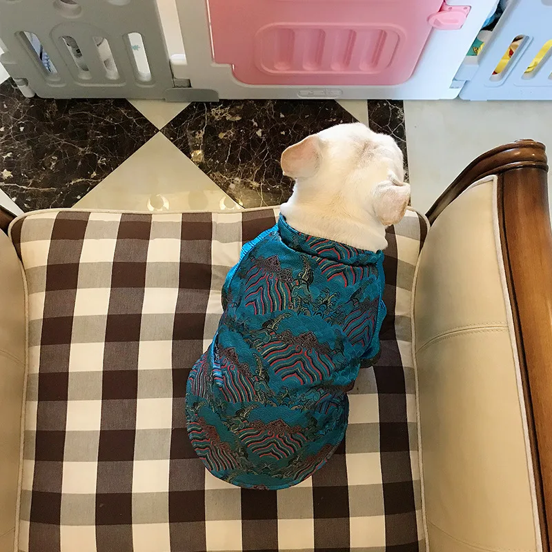 Мопс Одежда для собак зимняя французская одежда для бульдога Frenchie собака пальто куртка Тан костюм китайский для домашних животных на год костюм наряд Одежда
