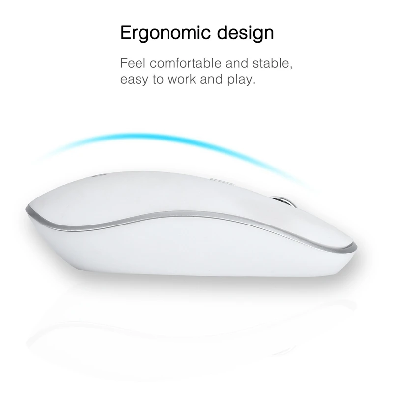 Wireless Ultra-Thin Mute 2.4GHz Thin Full Size Wireless Keyboard Mouse Combo Set for Computer, Laptop, Desktop, Notebook