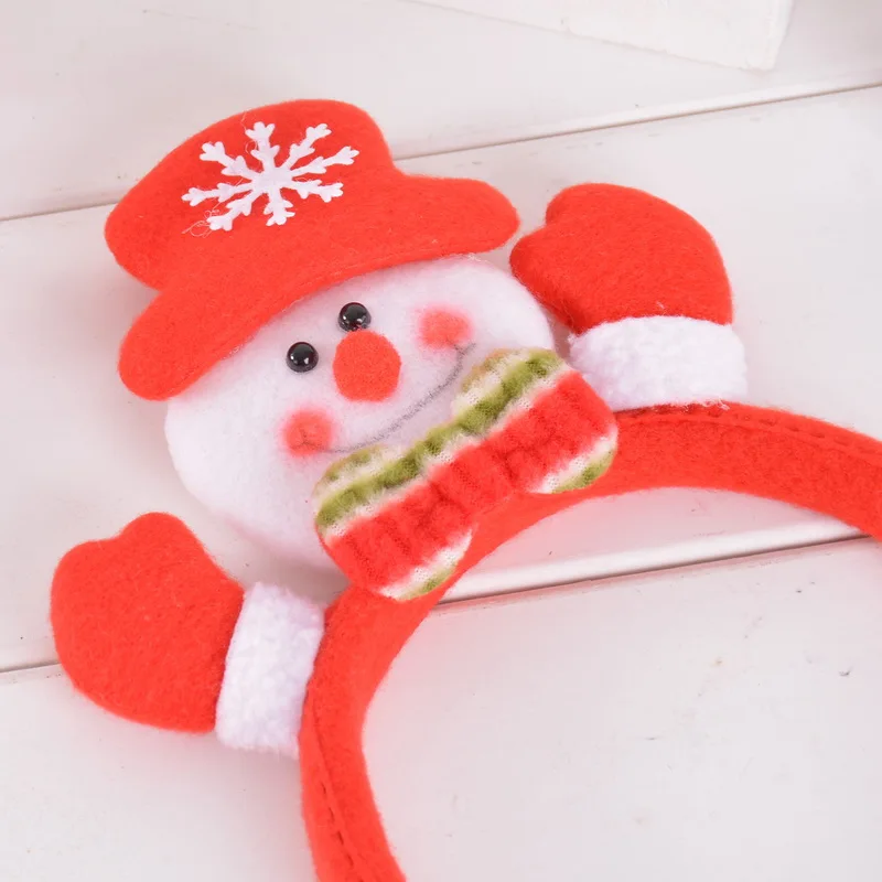 Colorful Changing LED Light Hair Band Christmas Party Decoration Cute Christmas Snowman Head Band Gift For Children