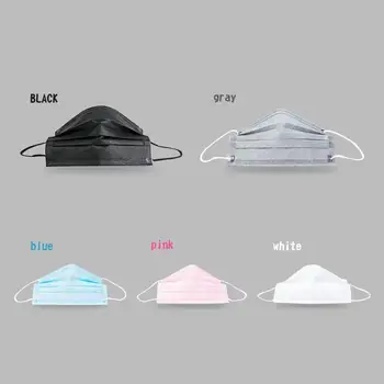 

50pcs/box Disposable Masks Non-woven Face Masks 3 layer Ply Filter Anti Dust Breathable Adult Non-medical Masks Multicolor