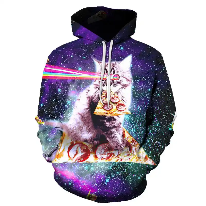 Biateil Sweat A Capuche Femme Galaxy Space Imprime En 3d Joli Chat Manger Taco Pizza Sweat Femme Surdimensionne Aliexpress