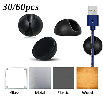 

High Quality Car Data Cord Cable Mount Wires Fixing Clips Desk Wall USB Wire Cable Line Fastener Clip Organizer Auto Line Clips