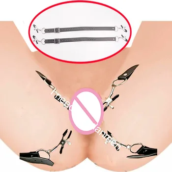 BDSM Wrap Around Thigh Harness With Vagina Clamps,Hands Free Pussy/Vaginal/Labia Lips Spreader Bondage,Sex Toys For Women 1