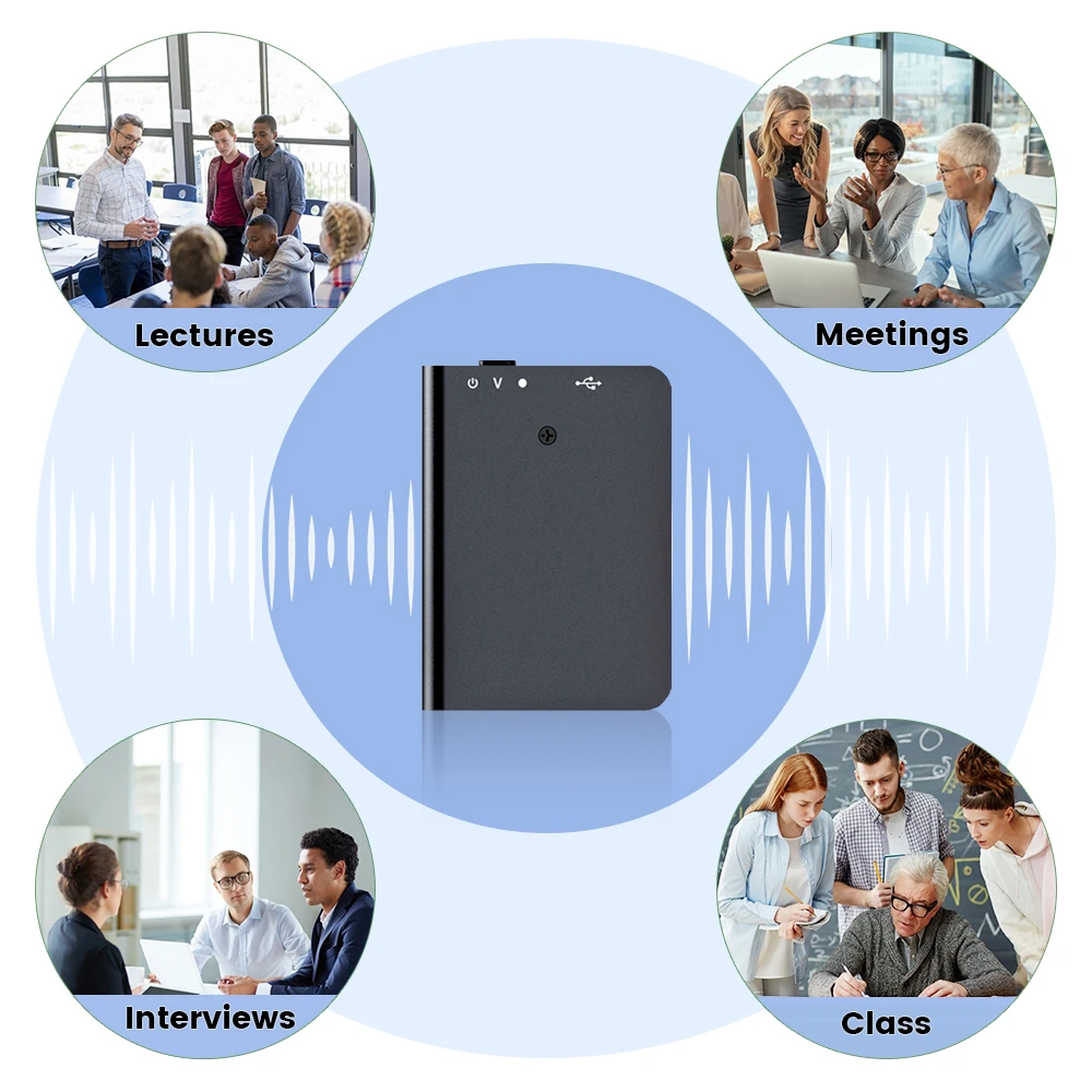 QZT Mini Sound Recorder 8/16GB Voice Recorder Digital Audio Recording Device Professional Small USB MP3 Voice Activated Recorder