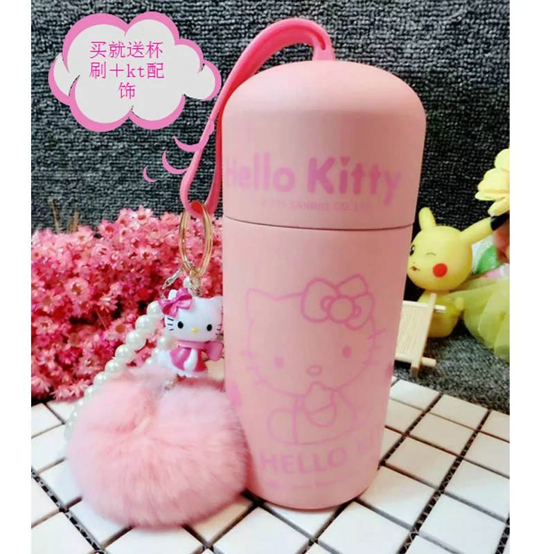 260ml Helloo Kitty Thermos Cup 304 Stainless Steel Water Bottle Pink Kitty Cat Insulated Cup Thermos Flask Hot Water Thermos