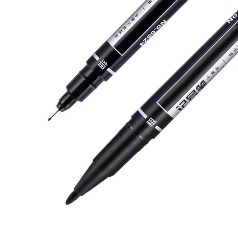 Pens Dual-Tip Black Tattoo Skin Marker Piercing Marking Pen Tattoo Supply For Permanent Makeup 1pcs Non-toxic Tattoo Pen Oily