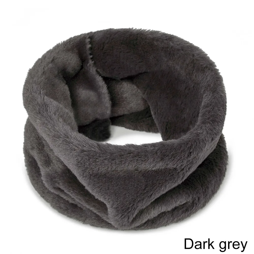 TRUENJOY Women's Winter Thick Warm Neck Scarf men New Soft Ring Scarf Scarves Unisex button Solid Color - Цвет: I