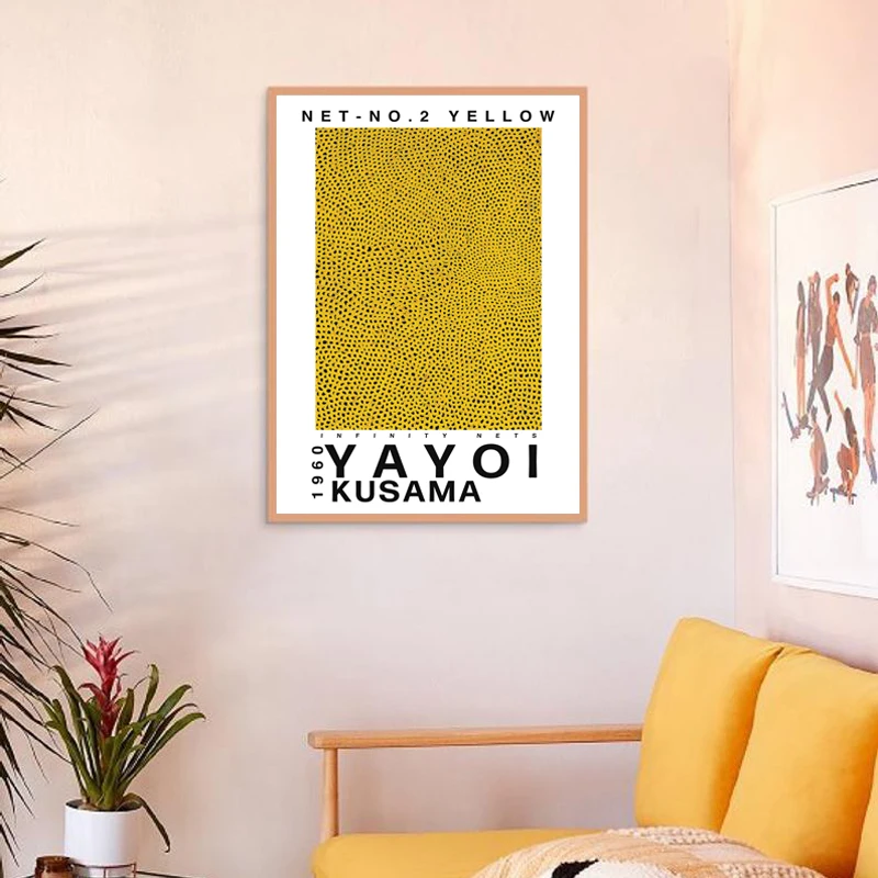 Yayoi-Kusama-Artwork-Exhibition-Posters-and-Prints-Gallery-Wall-Art-Pictures-Museum-Canvas-Painting-for-Living