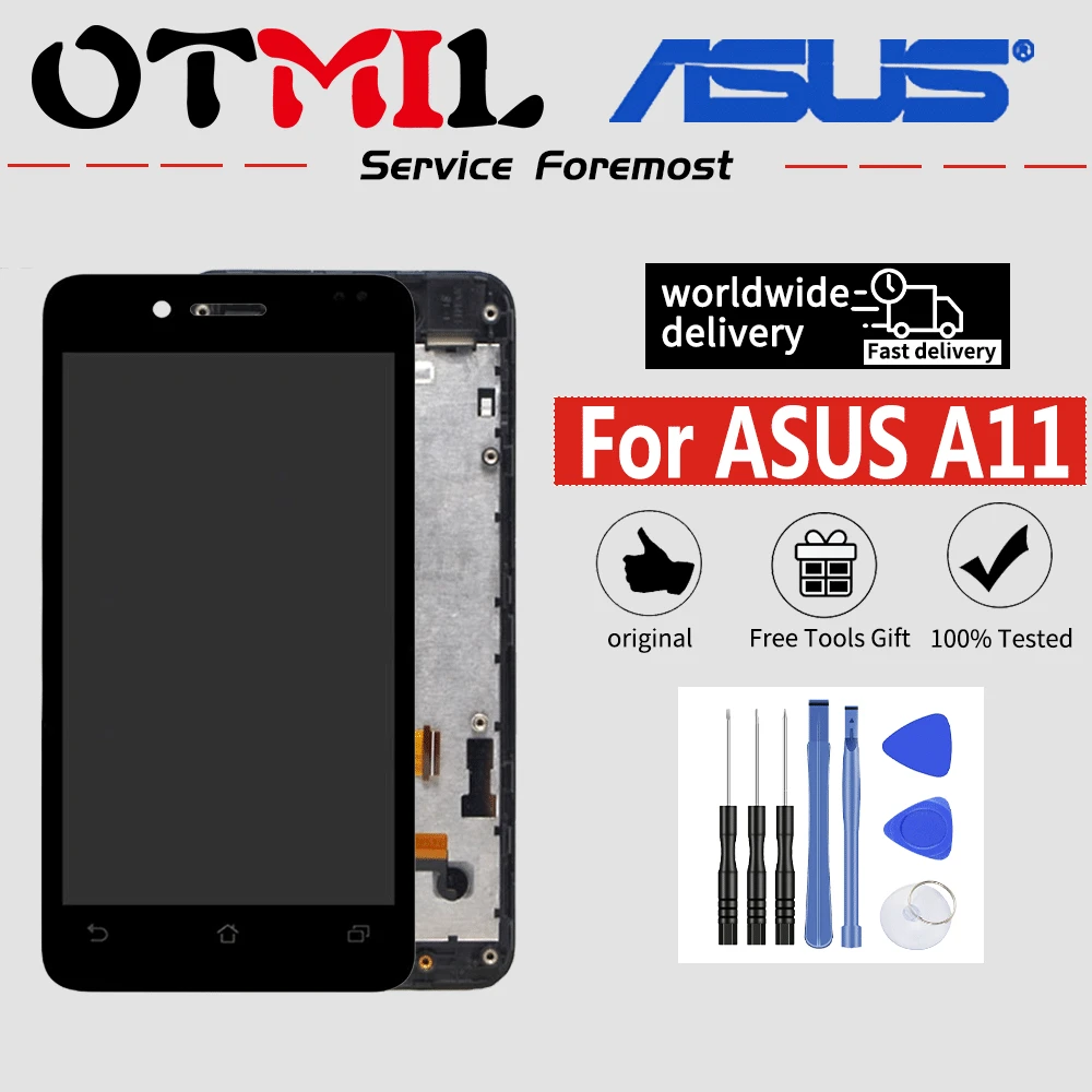 

OTMIL 100% Tested For ASUS Padfone mini 4.3/A11 Pantalla LCD Display Touch Screen Frame Digitizer Full Assembly Replacement
