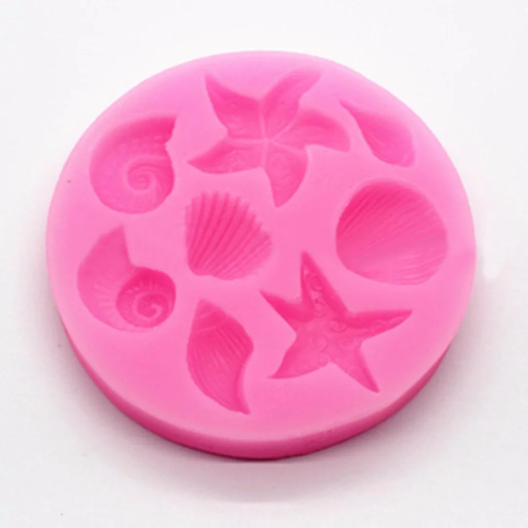 Silicone Shellfish Starfish Shell Soap Mould Cookie Candy Baking Mold Mould Crafts DIY Kitchen soap Tools Home Decor