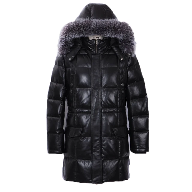 leather goose jacket