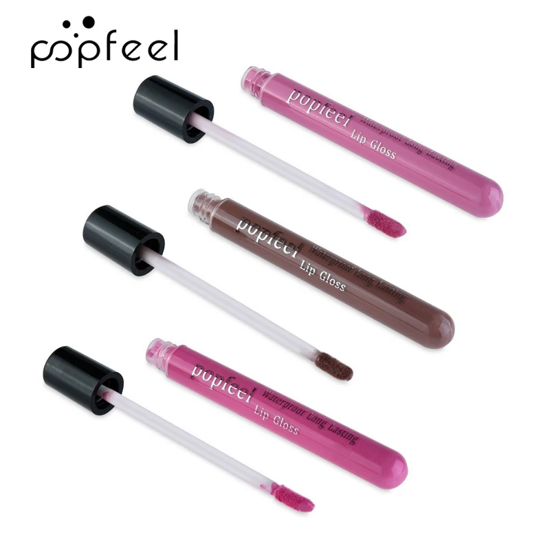 POPFEEL 12 Colors Matte Lip Gloss Long Lasting Lip Tint Sexy Pigment Lip Makeup Waterproof Lipgloss Nude Velvet Liquid Lipstick