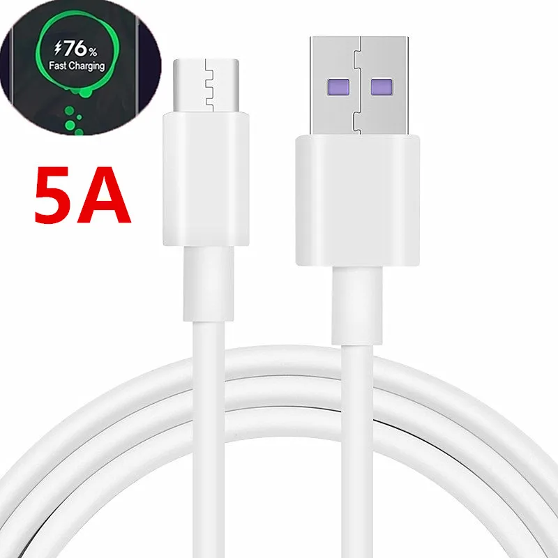 Cavo Usb Tipo C 5A 0.25M 1M 2M Ricarica Rapida Tipo-C Kable Per Huawei P30 Pro P20 Mate 40 Pro Telefono Supercharge Qc3.0 Usbc Cabo