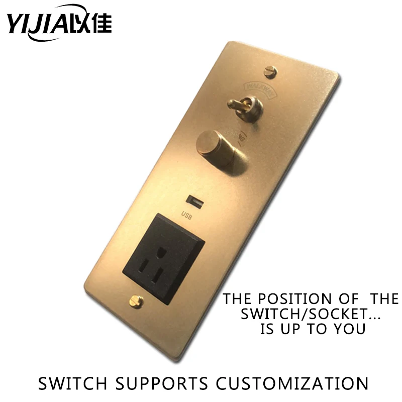 

Brass switch Light Switch dimmer switch Retro Switch Vintage toggle switch 220V dimmer switch 1GANG,2GANG 2WAY 10A Brass Lever