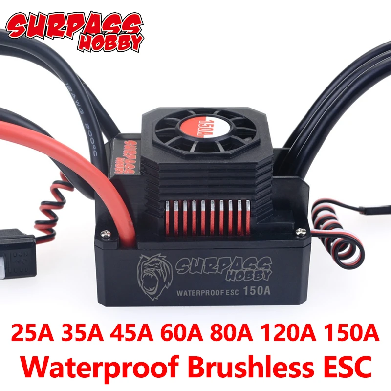 Surpass Hobby Waterproof Speed Controller 45A 60A 120A 150A Brushless ESC