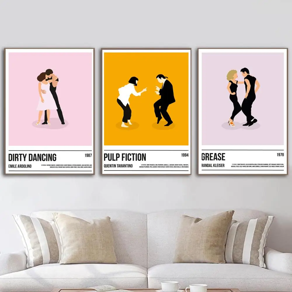 

Pulp Fiction Poster Art Print Classic Movie Jack Rabbit Dance Poster Minimalist Wall Art Canvas Painting Wall Picture Home Decor