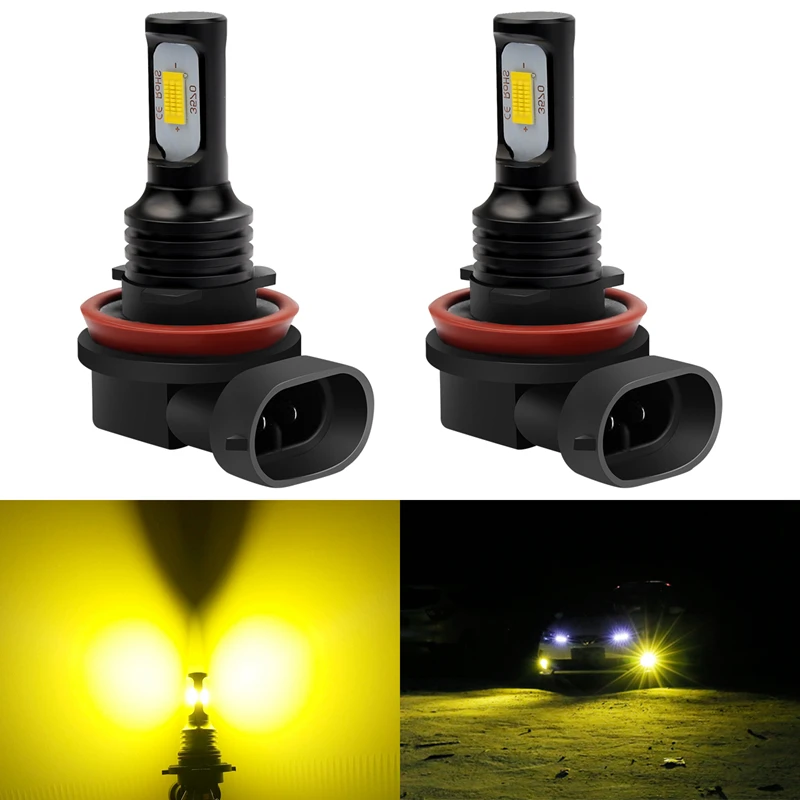 2x H8 H9 H11 H16 9006 HB4 Led Car Fog Light 3000 Kelvin Gold Golden