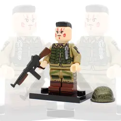 Военный WW2 американские армейские солдаты фигурки блоки американский солдат M1 шлем оружие аксессуар строительные блоки игрушки для детей