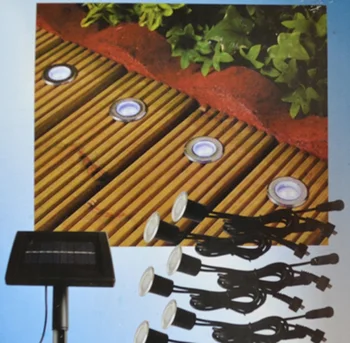 

Solar Power LED Deck Lights Floor Lamp Stair Light IP65 Outdoor Waterproof Underground Lighting 8 Lamps+1 Solar Panel Step Light