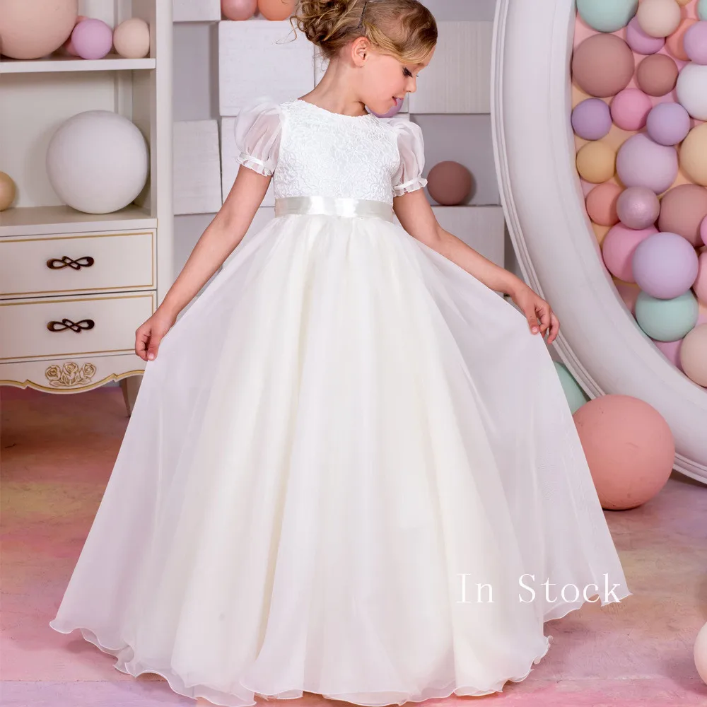 Bloem Meisje Jurken voor bruiloften eerste communie jurken voor meisjes Tule Baljurk Half Mouw meisjes pageant jurken Bloem Meisje Jurken voor bruiloften eerste communie jurken voor meisjes Tule Baljurk Half Mouw meisjes pageant jurken