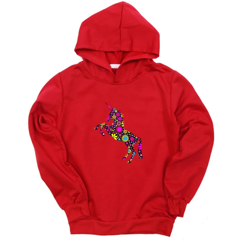 Hoodies 11 Горячая мода Единорог дети девочки мальчики толстовки Верхняя одежда белый красный желтый черный серый с капюшоном детские толстовки одежда для От 2 до 14 лет - Цвет: Hoodies 11