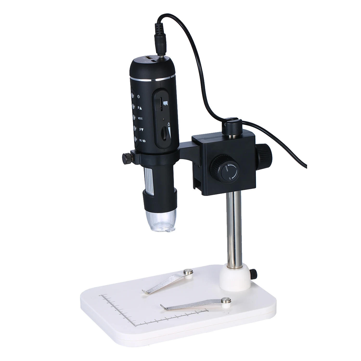 

1000X Digital 5MP HD1080P adjustable lumen 8LED Light HDMI Microscope Camera Magnifier with Base Stand Support Mouse w/ Computer