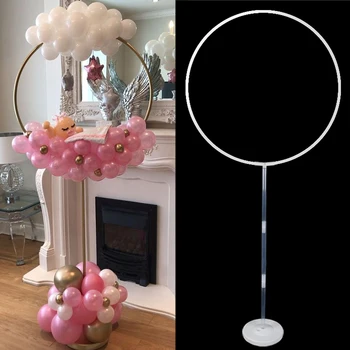 

2set Round Circle Balloon Holder Bow Arch Balloons Frame Column Stand Baby Shower Balloons Decor Kids Birthday Party Supplies