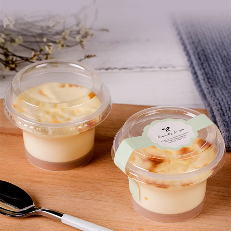 

50pcs High quaity net red ice cream cup 100ml small disposable high temperature pudding jelly sauce translucent plastic cups
