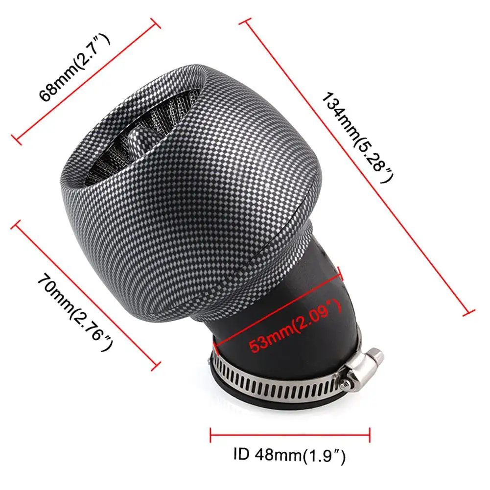 Motorcycle Air Filter Metal Rubber Plastics 28mm 35mm 42mm 48mm Universal 100cc 125cc Moped Scooter Air Filter Motorcycle Air Filter Air Filter Cleaner