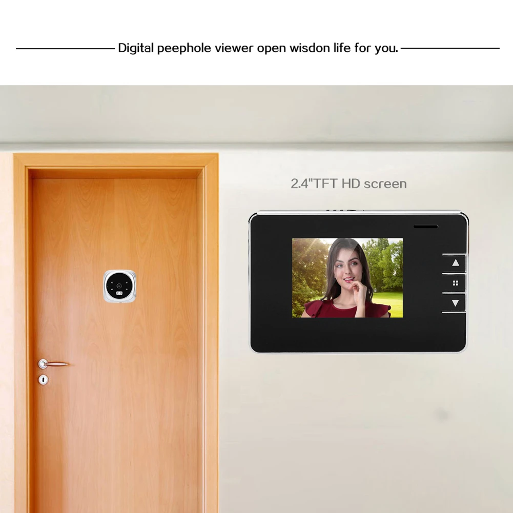 2.8 inch LCD Screen Digital Doorbell Camera Night Vision Viewer Smart Electronic Video Door Bell Peephole Outdoor Door Eye