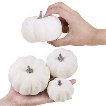 

12PCS Artificial Pumpkins Set Lifelike Fake Fruit Fall Harvest Halloween Thanksgiving Home House Kitchen Decorations