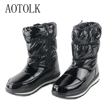 

Women Winter Boots Snow Female Warm Ankle Shoes Platform Waterproof Casual Shoes Flat Ladies Shoe Plus Size 2019 New Arrival DE