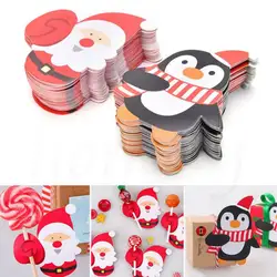 Палочки для конфет карты сладкий держатель Санта Клаус Пингвин дизайн Рождественский орнамент День Рождения украшения дома леденец