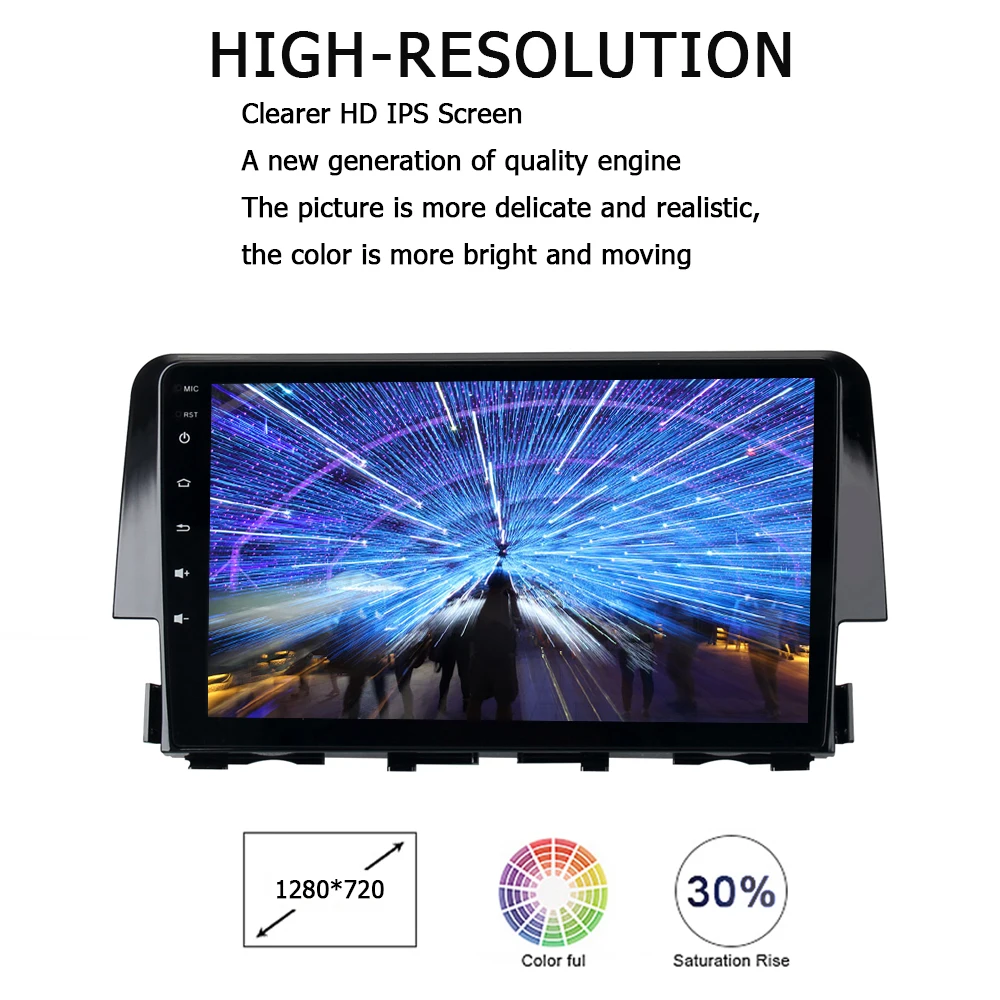 Android 10.0 Car Radio for Honda Civic 2015 2016 2017 2018 2019 Multimedia Player IPS screen GPS Navi CarPlay DSP Bluetooth 5.0