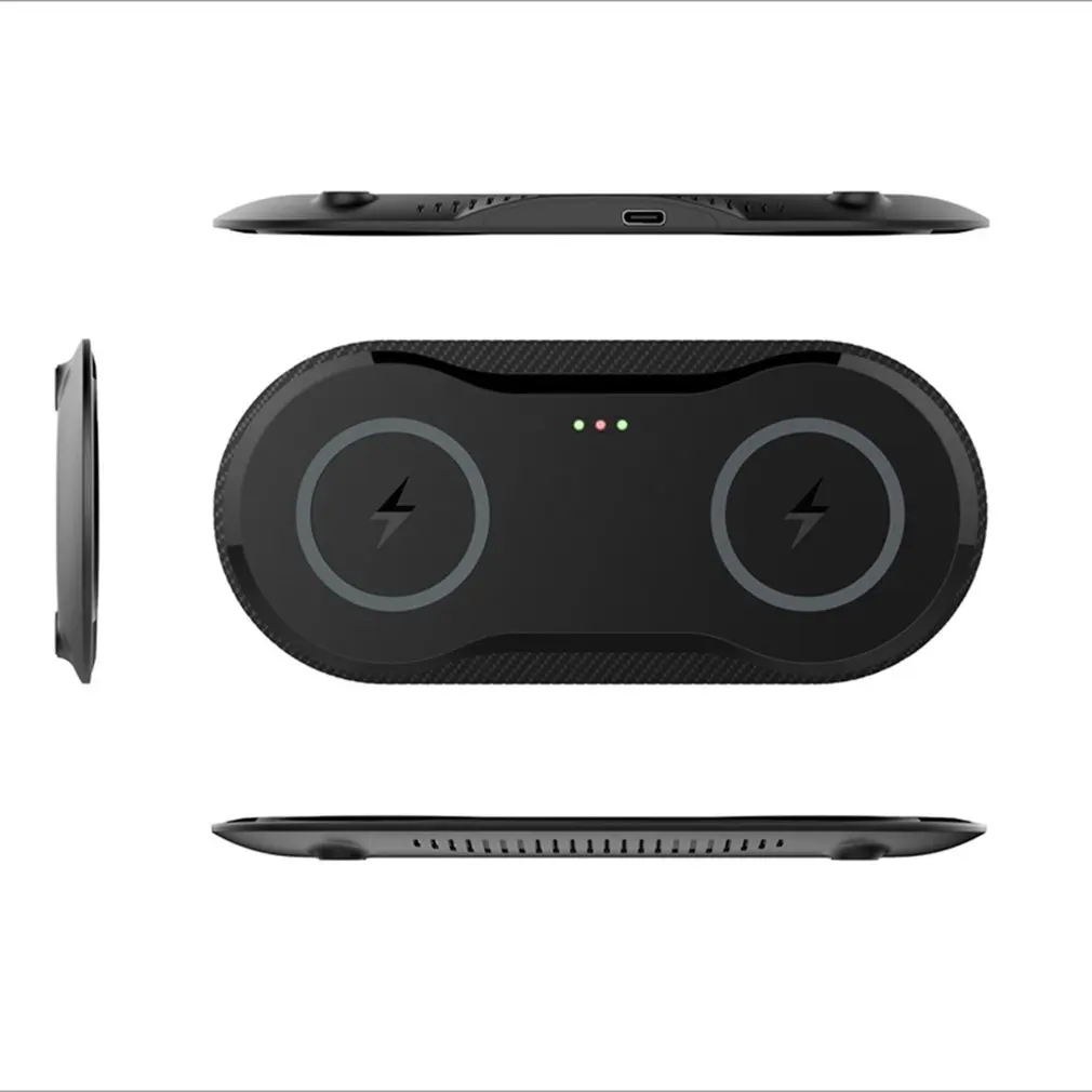 Double Seat QI Wireless Charger Fast Charging Pad 2 in 1 Desktop Charger For iPhone X XS MAX 8 plus For Samsung S10 S9 S8