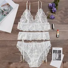 Сексуальное женское белье бюстгальтер Для женщин сексуальный белый кружевной бюстгальтер женский Удобный слинг нижнее белье комплект Lenceria 661BRS10