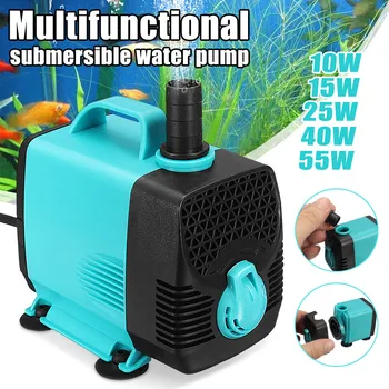 

10W/15W/25W/40W/55W 600-3000L/H Ultra Quiet Submersible Water Pump Filter Fish Pond Fountain Aquarium Tank High-lift AC 110V