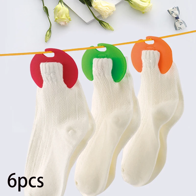 Organizador de calcetines de colores, tendedero multifuncional, carpeta de almacenamiento para el hogar, 6 uds. Pinzas para calcetines, novedad