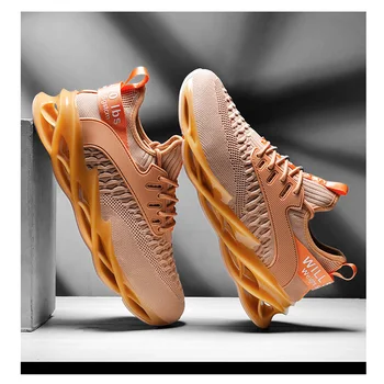 

New Comfortable Flying Woven Shoes Shark Tank Shoes Knife Men's Sneakers Breathable Lightweight Soft Running Shoes Big Size 46