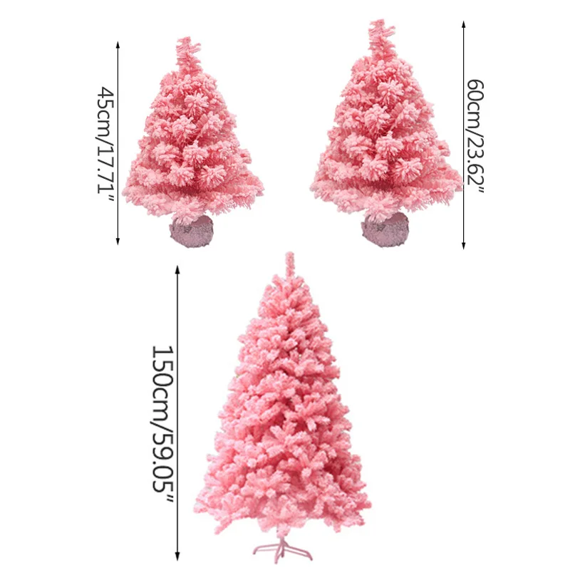 Имитация шифрования падающий снег Флокирование розовая Рождественская елка искусственные рождественские украшения для дома