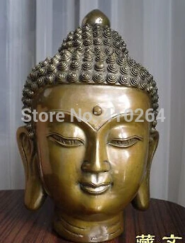 

9 inch NICE NEPAL BOUDDHA T IBET Statue buddha HEAD Bronze