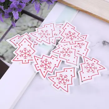 

100pcs Christmas Ornaments Natural Wood Chips Hanging Pendant DIY White Xmas Tree Decor New Year Gift 634E