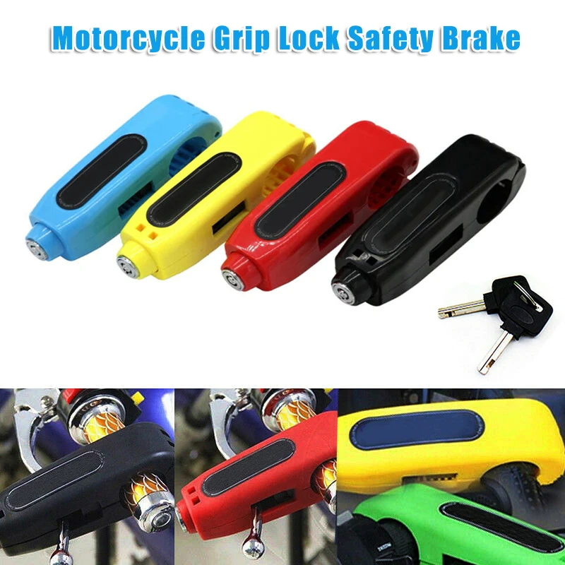

Motorcycle Grip Lock Security Scooter Handlebar Safety Brake Locks can CSV