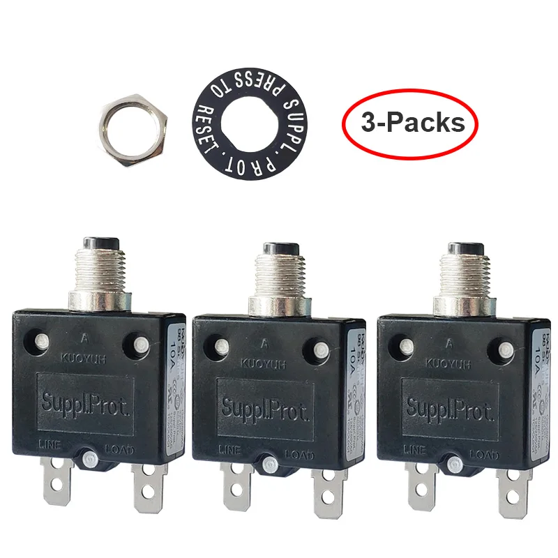 

3 шт., автоматические выключатели KUOYUH 125/250VAC 98 Series 3A 5A 6A 7A 10A 15A 20A 25A 30A 32A 35A 40A 50A