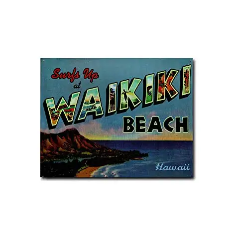 Surfs Up Waikiki Импринты плюс прокатиться в ретро жестяной знак-винтажный Вдохновленный металлический знак в комплекте с винтами для подвешивания для отображения в вашем - Цвет: Surfs Up Waikiki