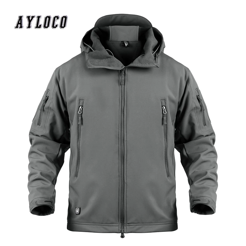 

Winter Shark Skin Soft Shell Tactical Military Jacket Men Fleece Waterproof Army Clothing Multicam Camouflage Windbreakers Men