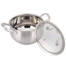 Блинница для стейка сковорода для готовки кастрюли из нержавеющей стали емкость для молока двойная ухо супница для супа плита горячая кастрюля для приготовления пищи набор 18 см домашняя