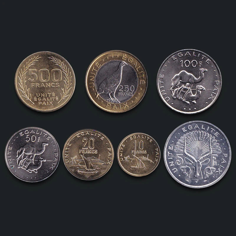 

Djibouti 7 Coins Set Real Original Coins Collectibles Authentic Unc